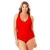 Anne Cole Plus - V Neck Cross Back One Piece