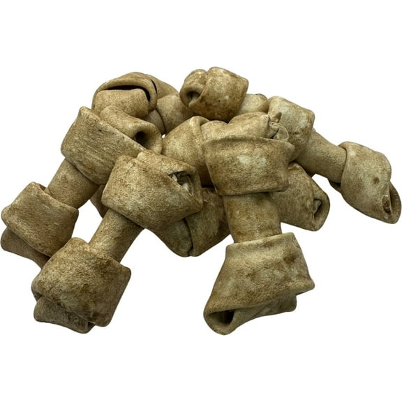 Knotted 4 to 5-in Chicken Flavor Rawhide Bone Dog Treats, 10 CT