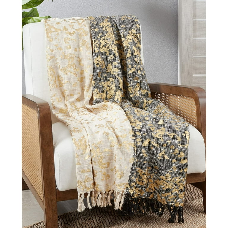 Black and gold online throw blanket