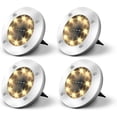 thumbnail image 1 of Solar Recessed Ground Light for Garden Decor, Lawn, Landscape Pathways (4 Pack, Warm White Light) 115 x 126 (mm), 1 of 5