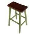 thumbnail image 4 of Satori Saddle Seat Bar Stool, Rustic Green and Walnut Finish, 4 of 4
