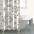 thumbnail image 4 of White Sun Moon Cloud Star Pattern Shower Curtain 36"x72" ,Bathroom Decorative Shower Curtains Set with 12 Hooks,Modern Waterproof Washable Shower Curtain, 4 of 6