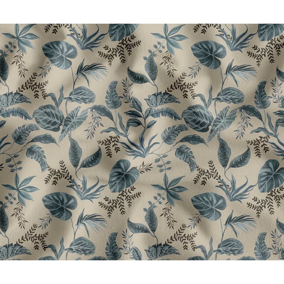 Soimoi 56 Inch Wide Polyester Canvas Fabric By 10 Yard - Leaves Print - Beige - Water-Resistant Outdoor & Upholstery Material