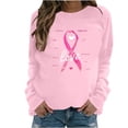 thumbnail image 2 of CLOISE Cancer Sweatshirt Women Breast Cancer Awareness Sweatshirt Love Ribbon Pink Crew Neck Long Sleeve Shirts Cancer Fight Blouses Comfy Pullover Tops in October Clothes Pink M, 2 of 5
