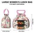 thumbnail image 5 of Pioneer Flower Floral Print Pattern Drawstring Lunch Bag Women - Drawstring Lunch Bag Insulated for Work Office - Stain-Resistant Large Lunchbags for Women with Multi-Pockets, 5 of 6
