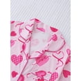 thumbnail image 5 of WIBACKER S-2XL Valentine's Day Womens Pajamas Set Short Sleeve Button Down 2 Piece Ribbon Heart Loungewear Sets Sleepwear, 5 of 10