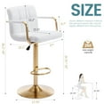 thumbnail image 4 of Bar Stools with Back, Adjustable Swivel Leather Barstools with Arms, Pneumatic Lift Counter Height Stools for Kitchen Island, Bistro, Pub, White & Gold, 4 of 9