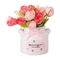 thumbnail image 3 of Artificial Flower Bonsai with Ceramic Vase, Maintenance Free Mini Decor, Easter Decor, Ideal for Home Office Desk and Table Centerpiece, Suitable for Car Cafe and Indoor Decoration, 3.2*2.6in, B, 3 of 6