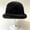 Black, variant on Womens Plush Faux Faux Fur Bucket Hat - Warm Winter Cloche Hat with Rolled Brim, Black Hats,Size Free Size