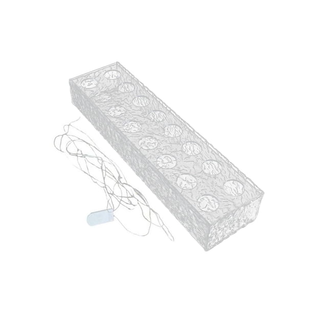 Jarrón acrílico con luces, jarrón artístico, jarrón de flauta, contenedor para plantas de propagación, cajas de flores, soporte de agua para celebraciones, bodas y 16 Hoyos 40x10x6.5cm