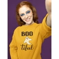 thumbnail image 2 of Boo-Tiful Funny Halloween Quote Sweatshirt Women -Image by Shutterstock, Female 3X-Large, 2 of 4