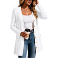 thumbnail image 4 of Admvng Women's Outerwear Button Long Sleeve Coat Casual Jacket, 4 of 6