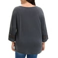 thumbnail image 5 of Agnes Orinda Women's Plus Size Tops Long Sleeve Crochet Panel Hollow Out Pleated Casual Tunics Blouse 2X Dark Grey, 5 of 7
