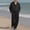 Black, variant on Men Outfits 2 Piece Set, Solid Color Linen Button Long Sleeve Hooded Cardigan Shirt and Pants Summer Beach Set