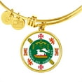 thumbnail image 1 of Puerto Rico State Seal Stainless Steel or 18k Gold Circle Bangle Bracelet, 1 of 7
