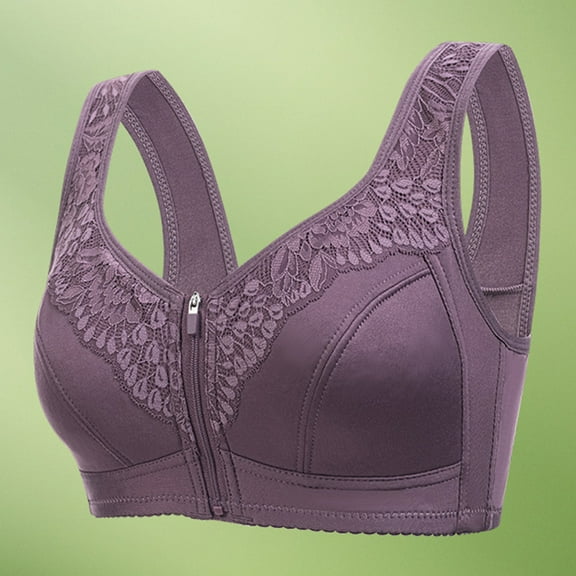 Womens Bras Comfortable Front Closure Bra Seamless Bralette Full Coverage Everyday Bras Underwire Free Brassiere 44