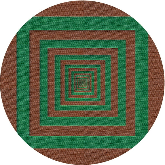 Ahgly Company Machine Washable Indoor Round Transitional Sea Green Area Rugs, 6' Round