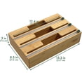 thumbnail image 5 of HELIA Bamboo Kitchen Wrap Organizer | Wall Mounting Solid Bamboo Foil and Plastic Wrap Dispenser with Sliding Cutters | Aluminum Foil and Plastic Wrap Dispenser with Cutter, 5 of 7