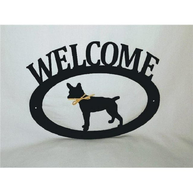 Panneau de Bienvenue en Métal Rat Terrier Lazy Scroll ratwelcome