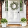 thumbnail image 5 of 24 Inch Fall Front Door Wreath Mini Eucalyptus Foliage Wreath with EVA Washed White Leaves and Green Twigs Grapevine Farmhouse Wreath for Front Door Wall Window Festival Celebration Home Decor, 5 of 9