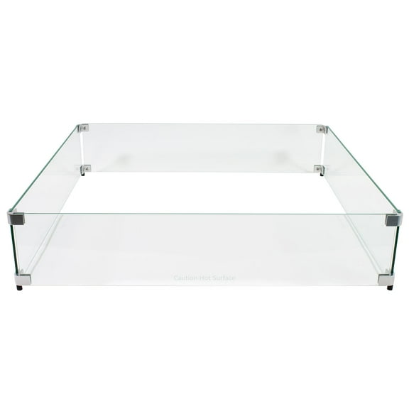 Celestial 29.5" x 29.5" Glass Wind Guard for 24” Square Fire Pits