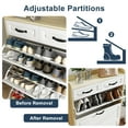 thumbnail image 5 of Kadyn Shoe Rack with 3 Doors, Shoe Organizer, White & Oak Shoe Cabinet with 2 Drawers, Shoe Storage Cabinet for Living Room, Hallway, Entryway, 5 of 15