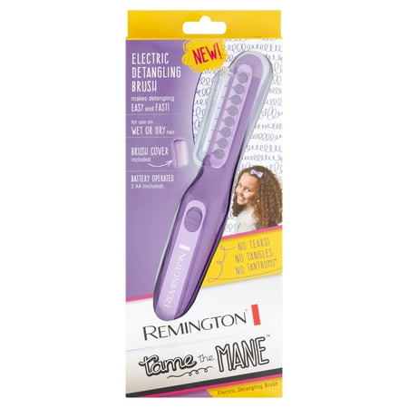 Remington Tame The Mane Electric Detangling Brush, Wet or Dry, (Batteries Included), Purple, DT7432W
