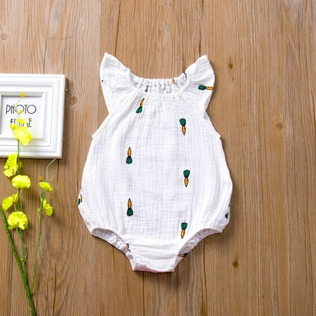 

KONBECA Baby Boys Girls Rompers Infants Pure Cotton Coverall Baby Girls Romper Sleeveless One-pieces Jumpsuit Cotton Linen Outfits Outfits (0-24 Months)