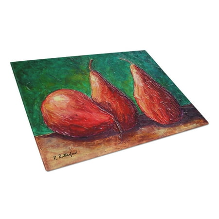 

Carolines Treasures RDR2008LCB Pears Glass Cutting Board Large 12H x 16W multicolor