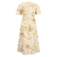 thumbnail image 5 of TaTaai Women's Knee-Length Floral Dress with Short Sleeves, Round Collar, and Comfortable Casual Silhouette Gift, 5 of 7
