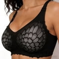thumbnail image 7 of Yeaiivve Push Up Bras for Women Sheer Lace No Underwire Bralette Supportive Floral Hem Comfortable Everyday Bras Black,L, 7 of 7