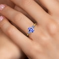 thumbnail image 4 of Gem Stone King 10K Yellow Gold Blue Tanzanite 3-Stone Ring for Women | 1.46 Cttw | Oval 8X6MM | Gemstone December Birthstone | Size 9, 4 of 6