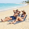thumbnail image 2 of Outsunny 2 Pcs Folding Beach Lounge Chair w/ Pillow, Blue, 2 of 10