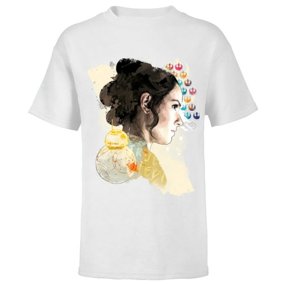 Star Wars The Rise of Skywalker Rey Collage - Short Sleeve T-Shirt for Kids - Customized-White