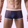 thumbnail image 2 of USNSM Mens Ice Silk Briefs Underwear Elastic Waist Bulge Boxer Short Soft Breathable Comfortable Plus Size Underpants Solid Trunks Blue XL, 2 of 5