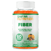 Shifaa Nutrition Halal Fiber Gummies, Orange Flavor – 60 Ct, 4g Prebiotic Fiber, Vegan, Gluten-Free, Non-GMO – Supports Digestive & Immune Health