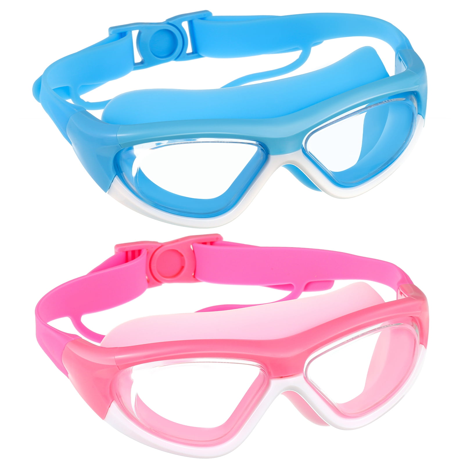 HEQUSIGNS 2 Pack Swim Goggles for Kids, Anti Fog UV Protection Swimming