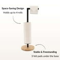 thumbnail image 3 of Black Freestanding Toilet Paper Holder Stand with Bamboo Base, 3 of 8