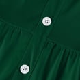 thumbnail image 5 of Huankd Women's Boat Neck Button Down Skater Dress with Pockets Dark Green S, 5 of 5
