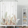 thumbnail image 3 of Lfeey Bohemian Floral Design Shower Curtain, Waterproof Polyester Fabric for Bathroom Decor, with Hooks, 72x84 inch, 3 of 6
