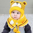 thumbnail image 4 of Sunjoy Tech Unisex Winter Kids Baby Cartoon Bear Stripe Knit Hat Cap Scarf Earmuff Warm Set, 4 of 4