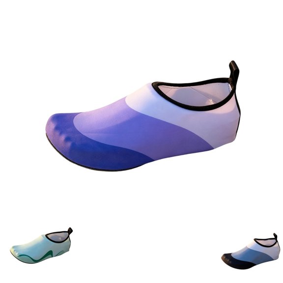 GrmtClth Aqua Socks Anti Slip Gradient Barefoot Water Shoes Comfort Skin Fit For Long Time Yoga And Swimming Purple 37(US/6.5)