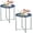 Dark Blue, variant on aboxoo Folding Tray Metal Side Table 2PC Black Round End Table Cyan Sofa Small Accent Fold-able Table, Round End Table Tray, Next to Sofa Table, Snack Table for Living Room and Bed Room