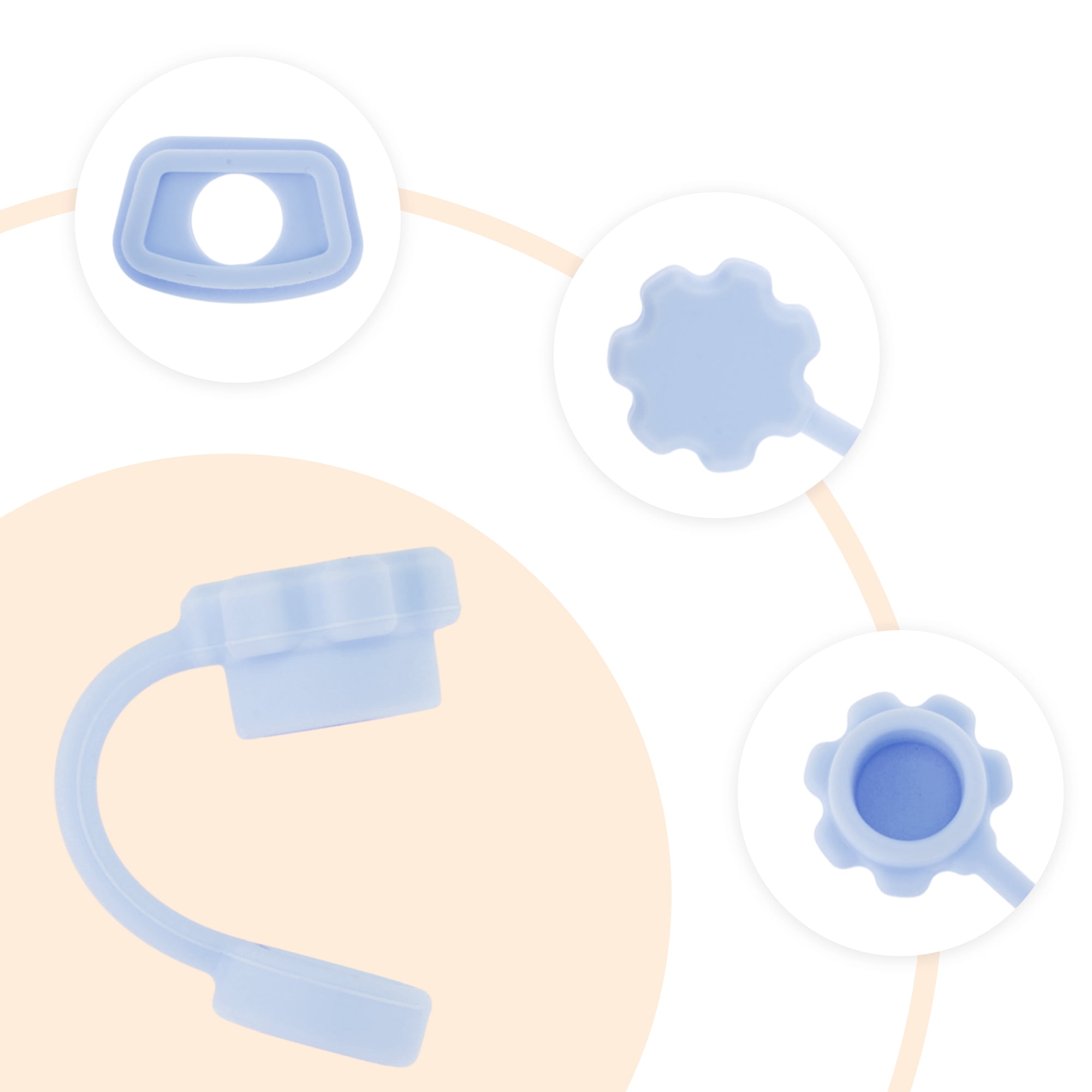 Unique Bargains Durable Dust-Proof 40oz Straw Cover Set of 4 Light Blue