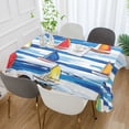 thumbnail image 2 of Yayeee Tablecloths 54" x 72" Rectangle Wrinkle Resistant Party Table Cover, Orange Sailboats, 2 of 8