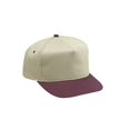 thumbnail image 1 of Cotton Twill Five Panel Pro Style Caps Two Tone, Khaki Maroon, 1 of 1