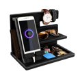 thumbnail image 1 of Organizador de Madera para Cabecera con Estación de Carga para Teléfono para Hombre, 1 of 7