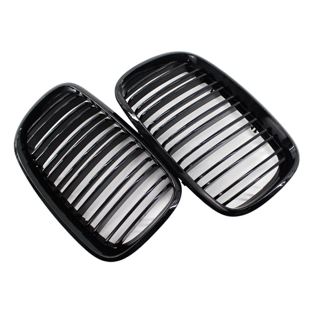 Parrillas negras parachoques delantero de admisión de riñon Parrilla de doble línea para BMW X5 E70 X6 E71 X6M 2007-2013 ABS parrillas negras