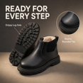 thumbnail image 6 of Otqutp Boys Girls Winter Chelsea Boots Side Zipper Warm Fleece Lined Ankle Boots Kids Non Slip Fashion Boots for Cold Weather, 6 of 6