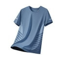 thumbnail image 2 of BXINGOHAI Men's Athletic Shirts Big and Tall Workout Running Short Sleeve T-Shirt Quick Dry Lightweight Gym Tee Tops Clearance Sale Blue,L, 2 of 6